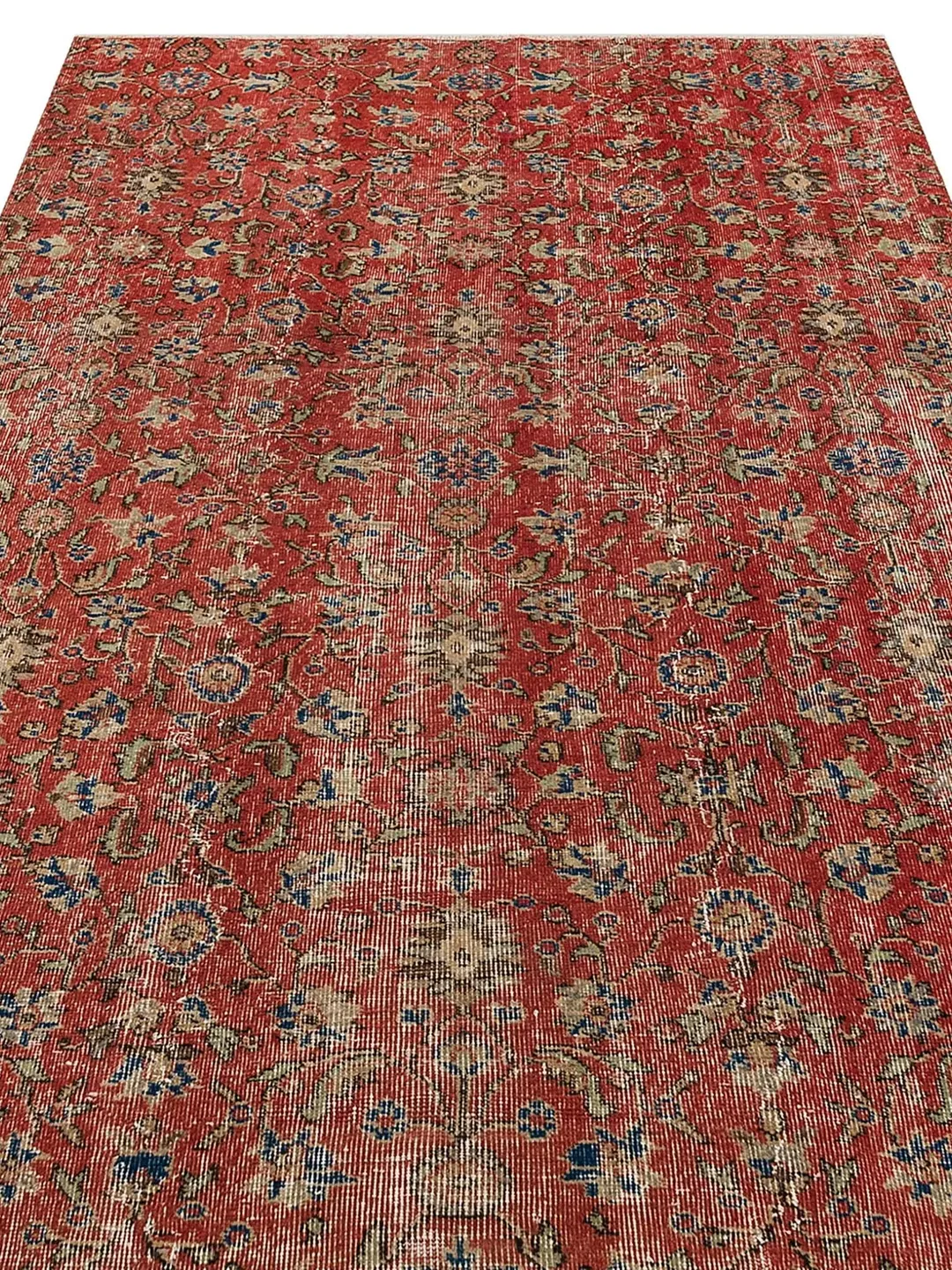 Add a Pop of Color to Your Space with this Vintage Red Turkish Rug