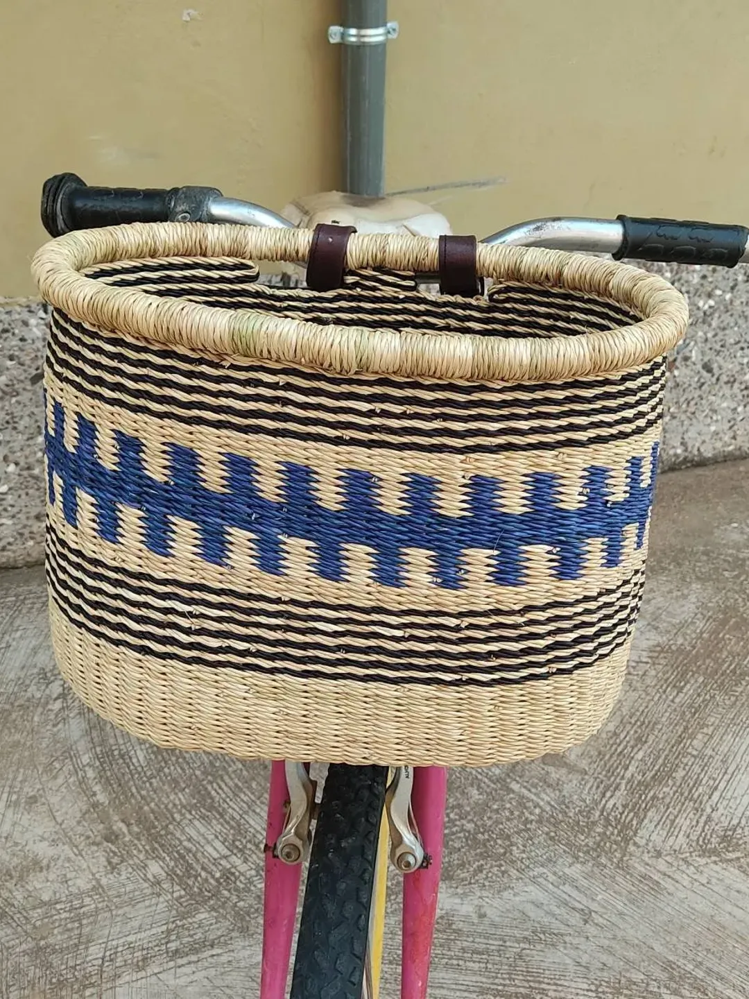 Bike Basket | Market Basket | Bike Pannier | Bike Basket Bag | Shopping Basket | Ghana Woven Basket