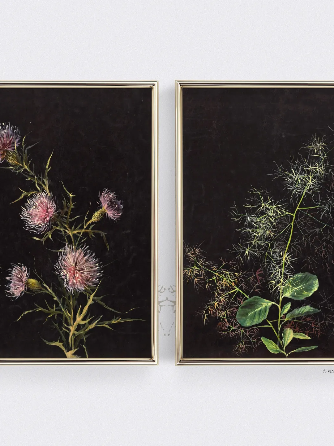 Botanical Wall Art Set of 2 Prints, Wildflower Vintage Paintings Printable Decor, Downloadable | 191