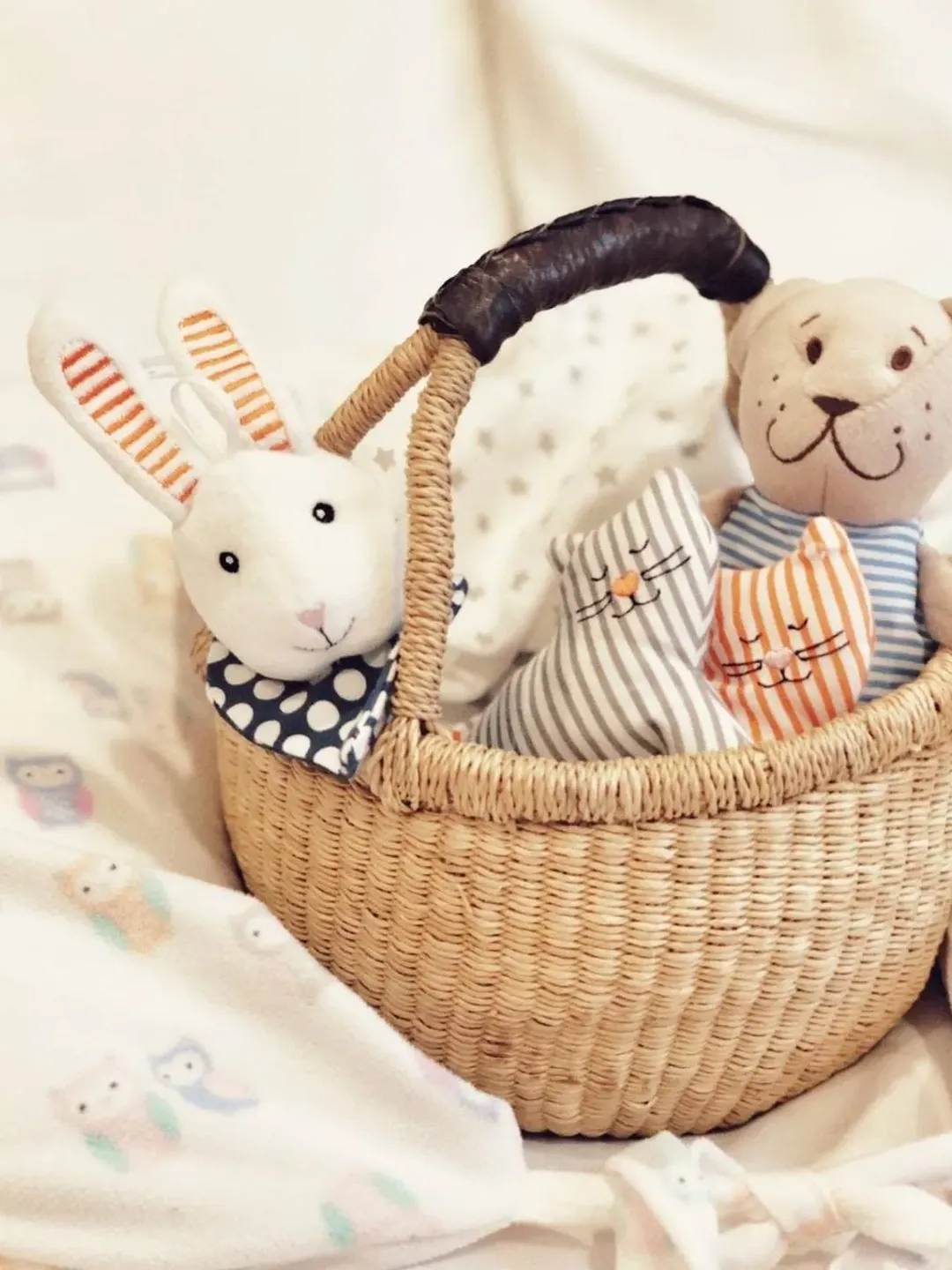 Baby Boy and Girl Gift Basket, African Bolga Market Basket, Fruit Harvest Basket, Straw Bag