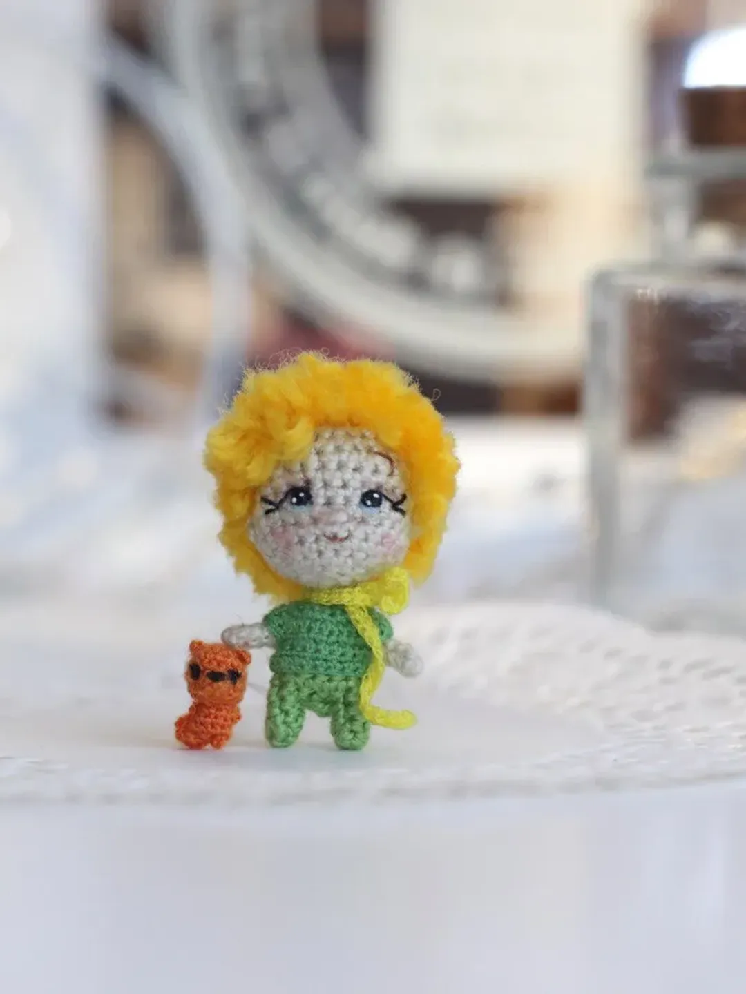 The Litle Prince look alike doll dollhouse miniature doll micro crochet toy collectibles mini crochet best friend gift