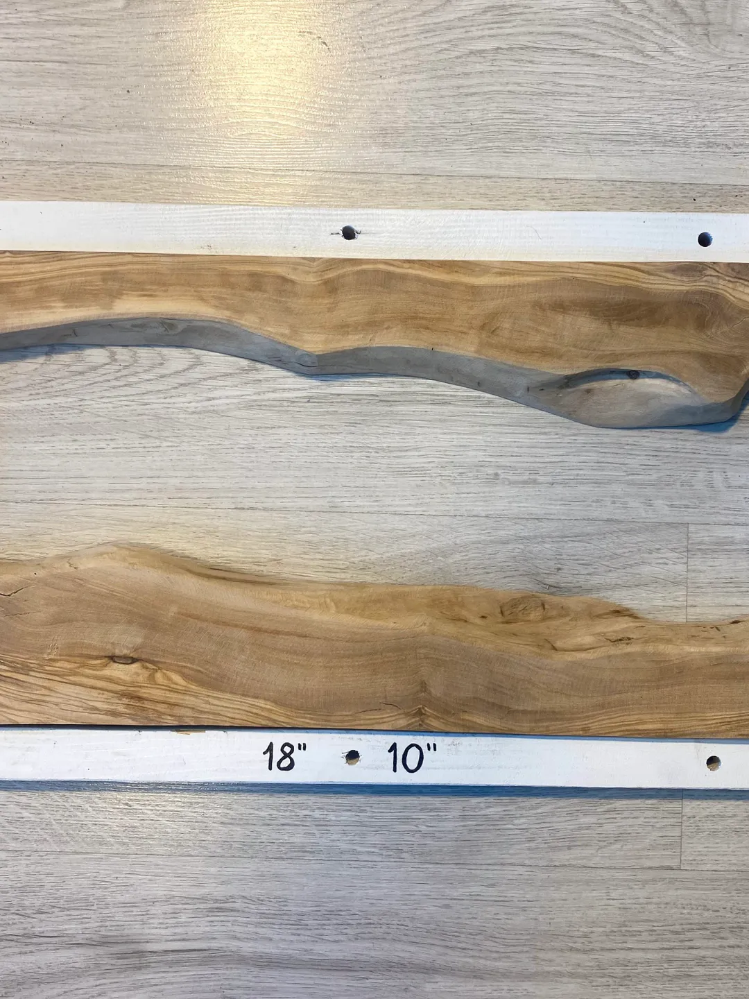 Live Edge Wood Slab, 18" Olive Wood Slab, Epoxy Resin Wood, Raw Wood