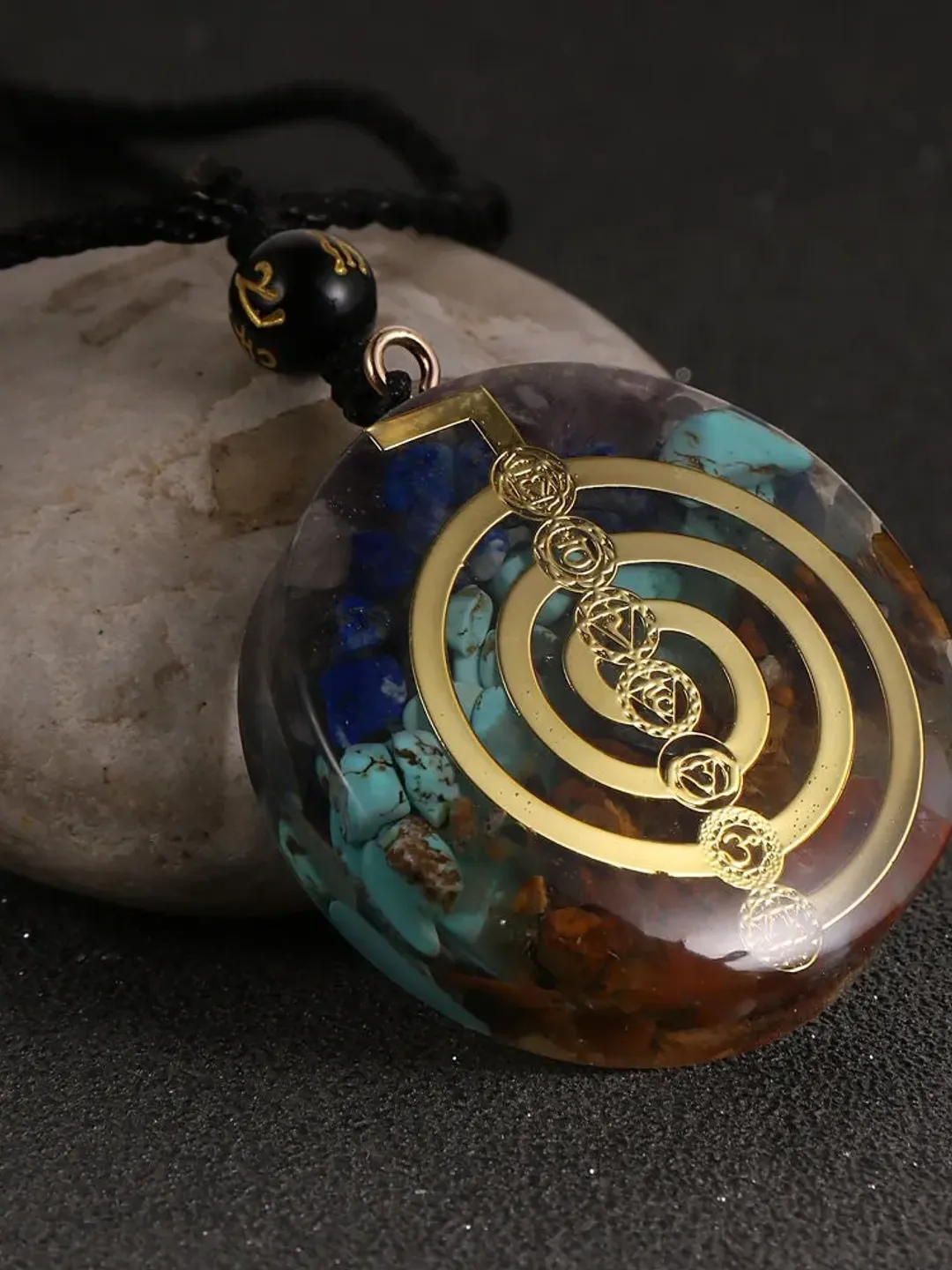 7 Chakra Crystal Pendant Necklace, Chakra Necklace, Rope Chakra Necklace, EMF Protection Necklace, Healing Crystal Necklace, Chakra Jewelry