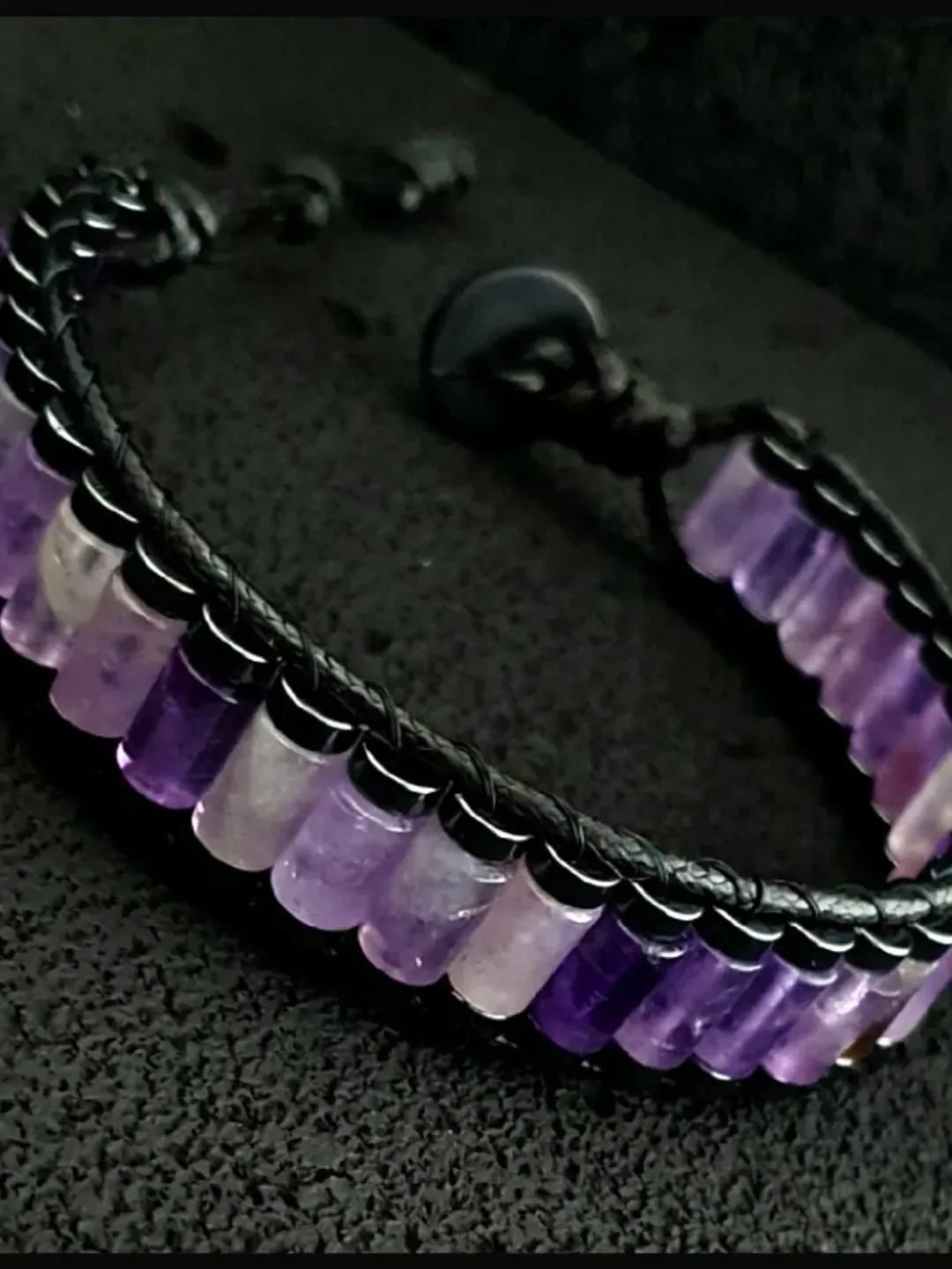 Original Amethyst Bracelet with Hematite, Amethyst Beaded Jewelry, Gifts for Men and Women, Valentine's Present, Jewelry Christmas Gifts