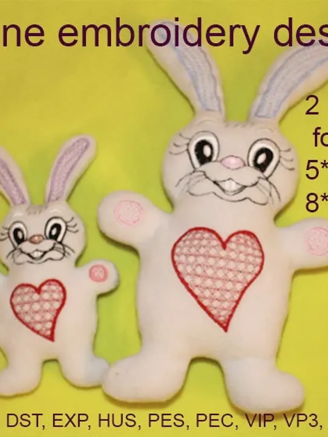 In the hoop toys Bunny ITH stuffed animal Machine embroidery designs