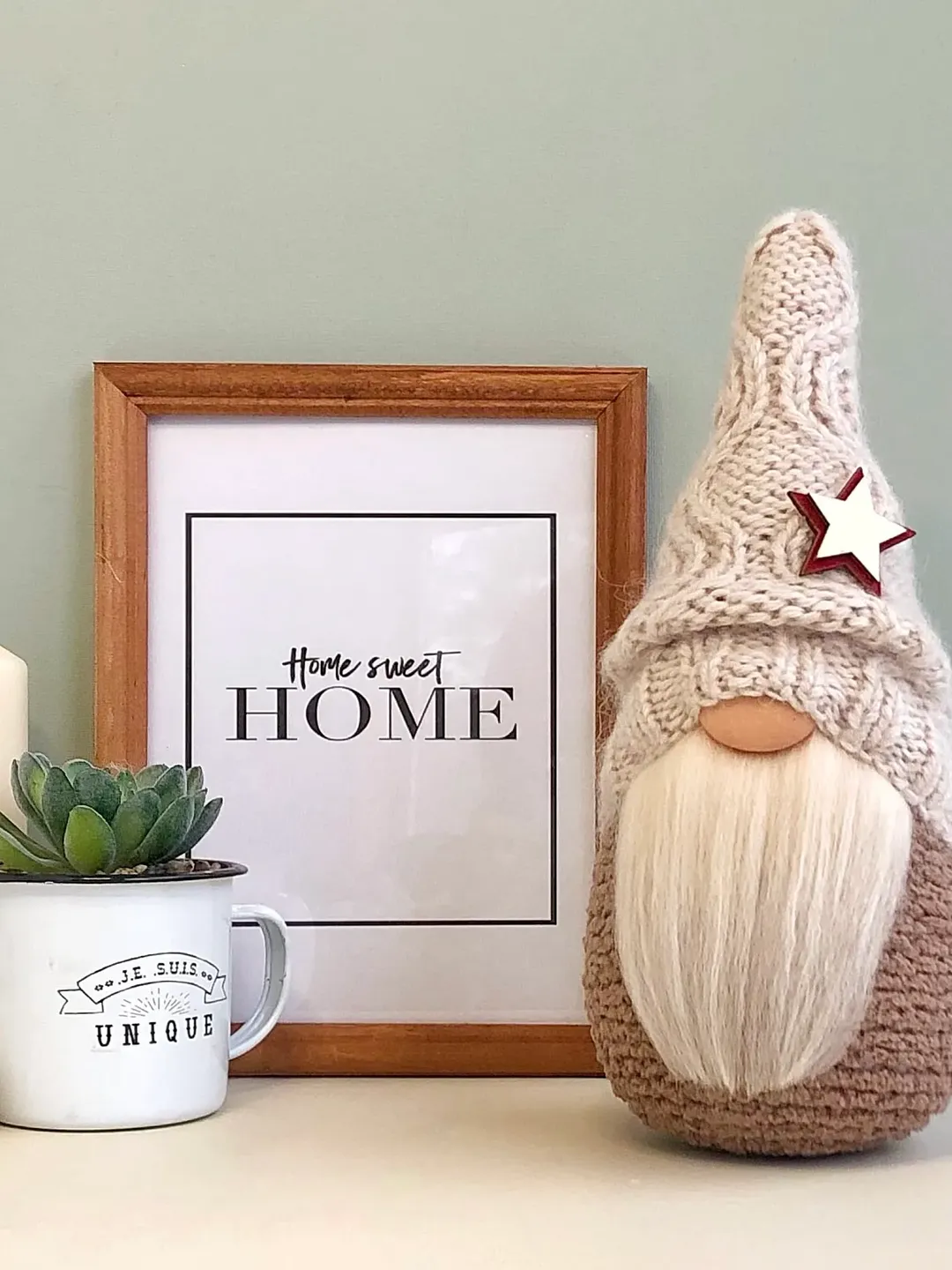 Scandinavian gnome decor, Hygge decoration for home, Winter gnome decor