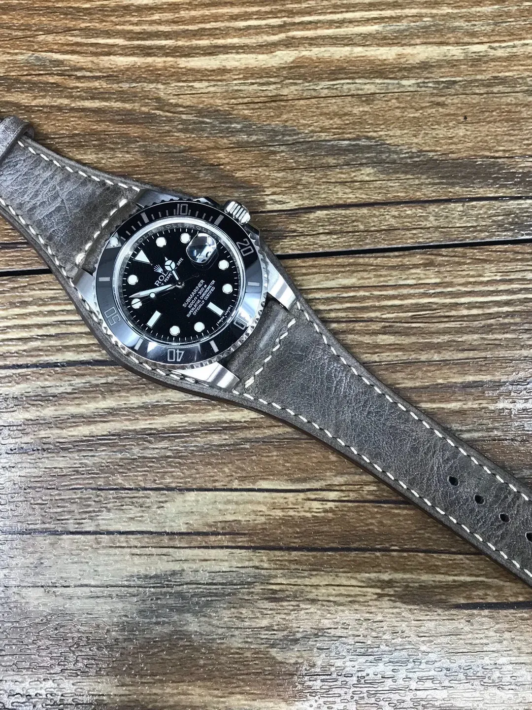 Leather watch band, Full Bund Strap, Leather Watch Strap, Vintage Brown Watch Band, Leather Cuff watch Strap for , 20mm, Free Shipping