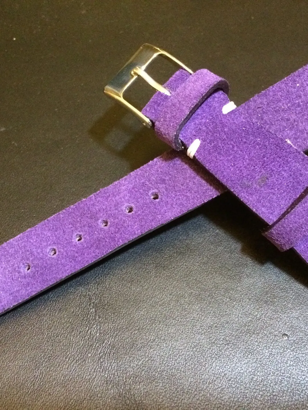 Leather watch band, Suede Leather, Leather watch strap, Purple watch band for 19mm, 20mm lug, Suede Purple, 16mm buckle, FREE SHIPPING