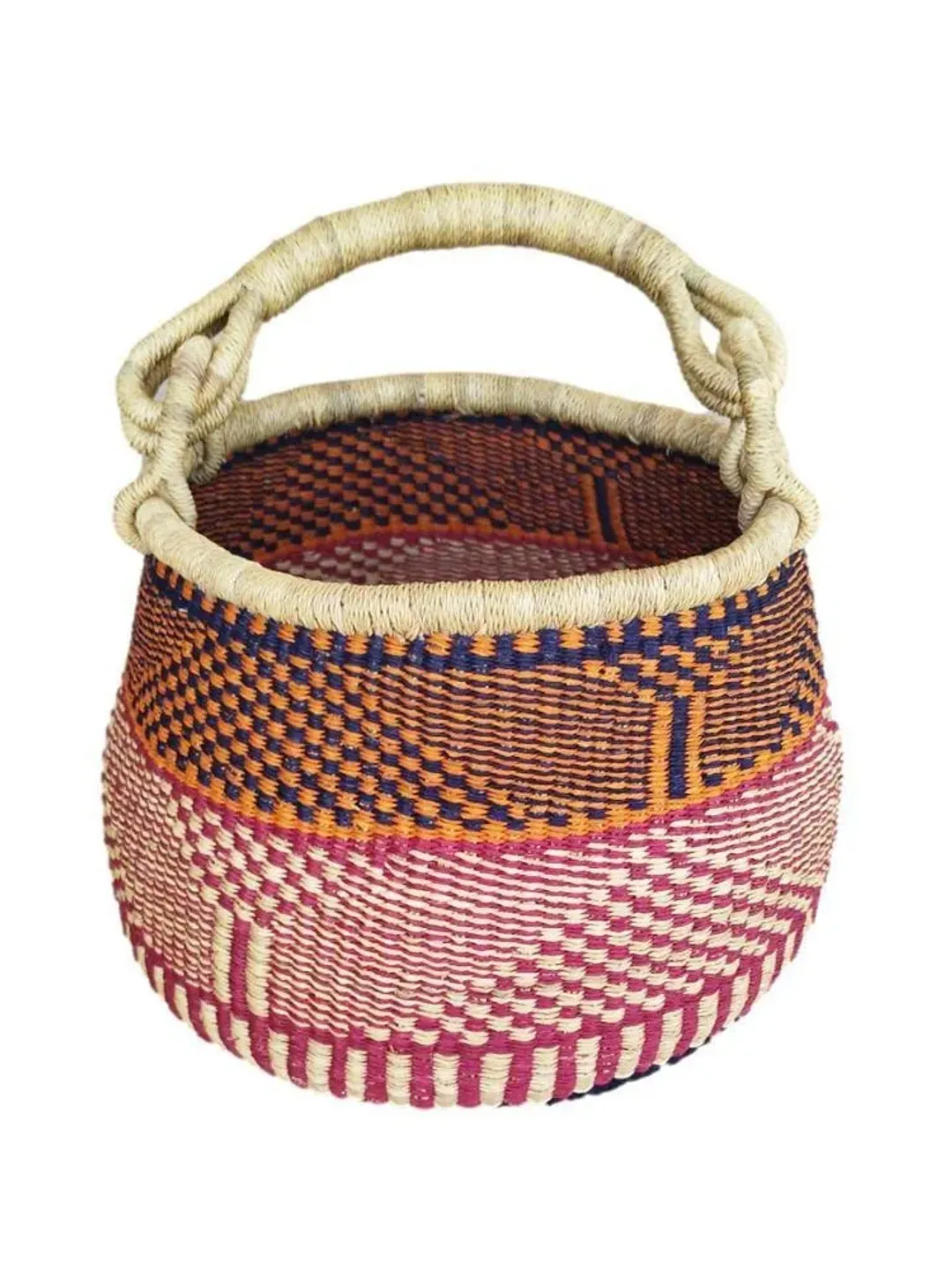 Large Woven Basket, Bolga Market Basket, Christmas Gift Basket, Bolga Pot Basket, Fruit Basket, Harvest Basket, Vegan Gift Basket