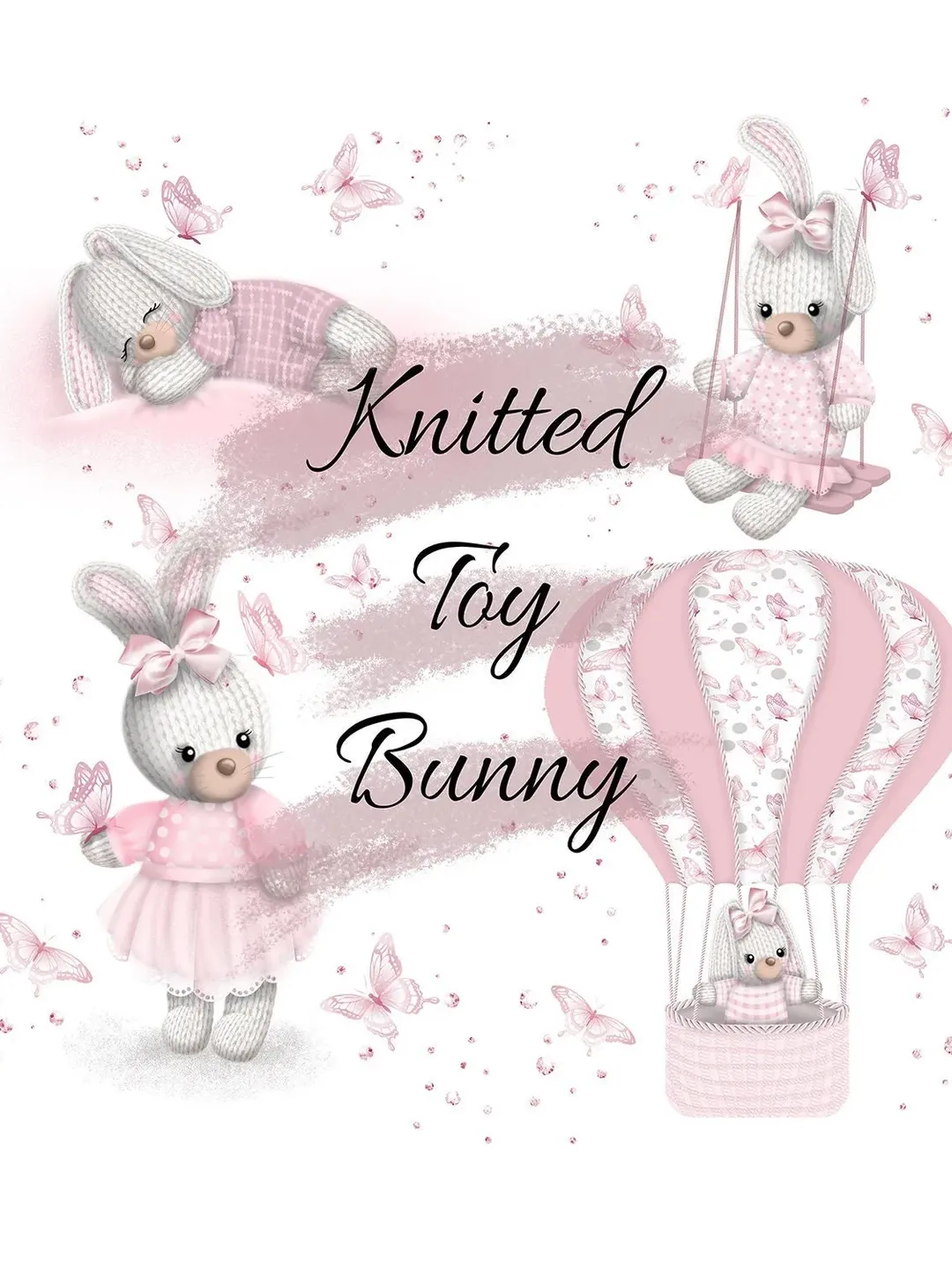 Knitted bunny print, Bunnies png, Watercolor hare, baby shower, birthday Clipart, baby animal, baby bunnies , watercolor illustration