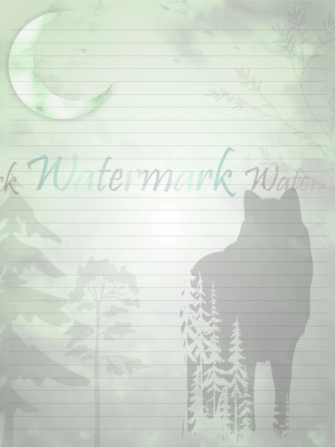 Wolf Forest Writing Paper Set | Wolf Stationery Paper | Letter Paper ...