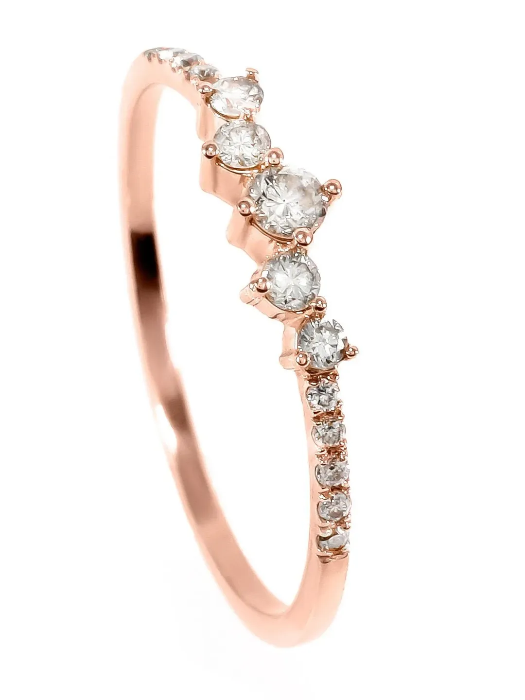 14K Gold Diamond 0,23 Ct G VS Stackable Ring for Women, Minimalistic, Stylish, Trendy, Gift for Her, Anniversary, Valentines,Dainty