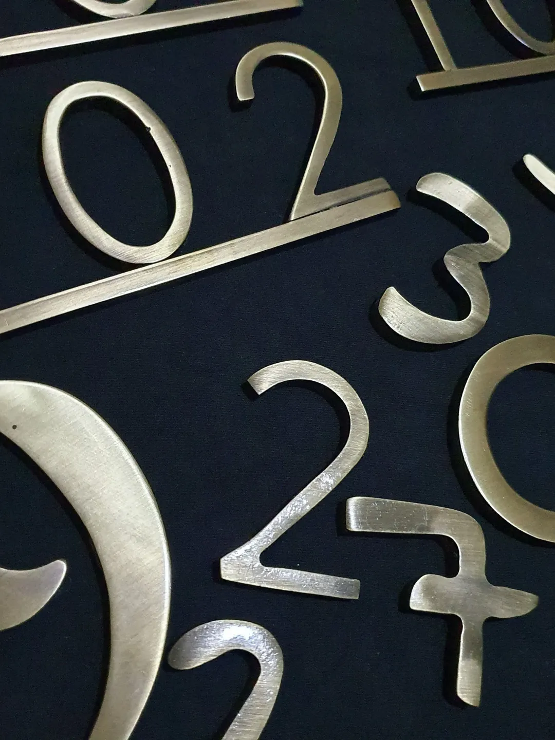 Brass Numbers - Custom Brass Numbers - Brushed Brass Numbers - Antique Brushed Brass Numbers