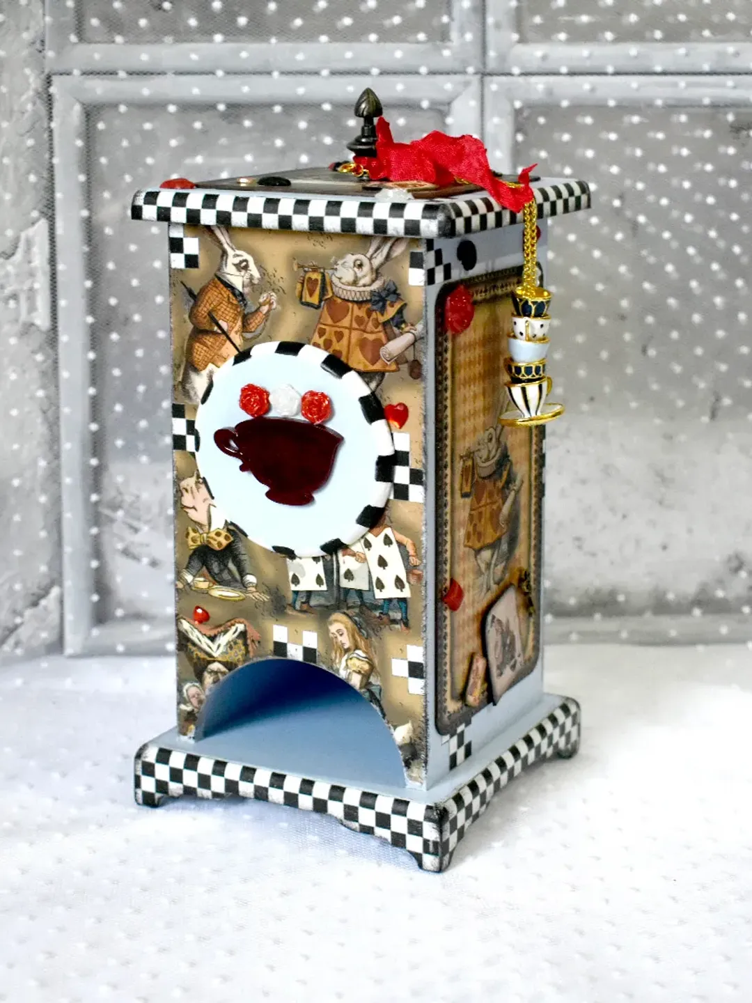 ALICE Blue Tea House for Storing Disposable Tea Bags