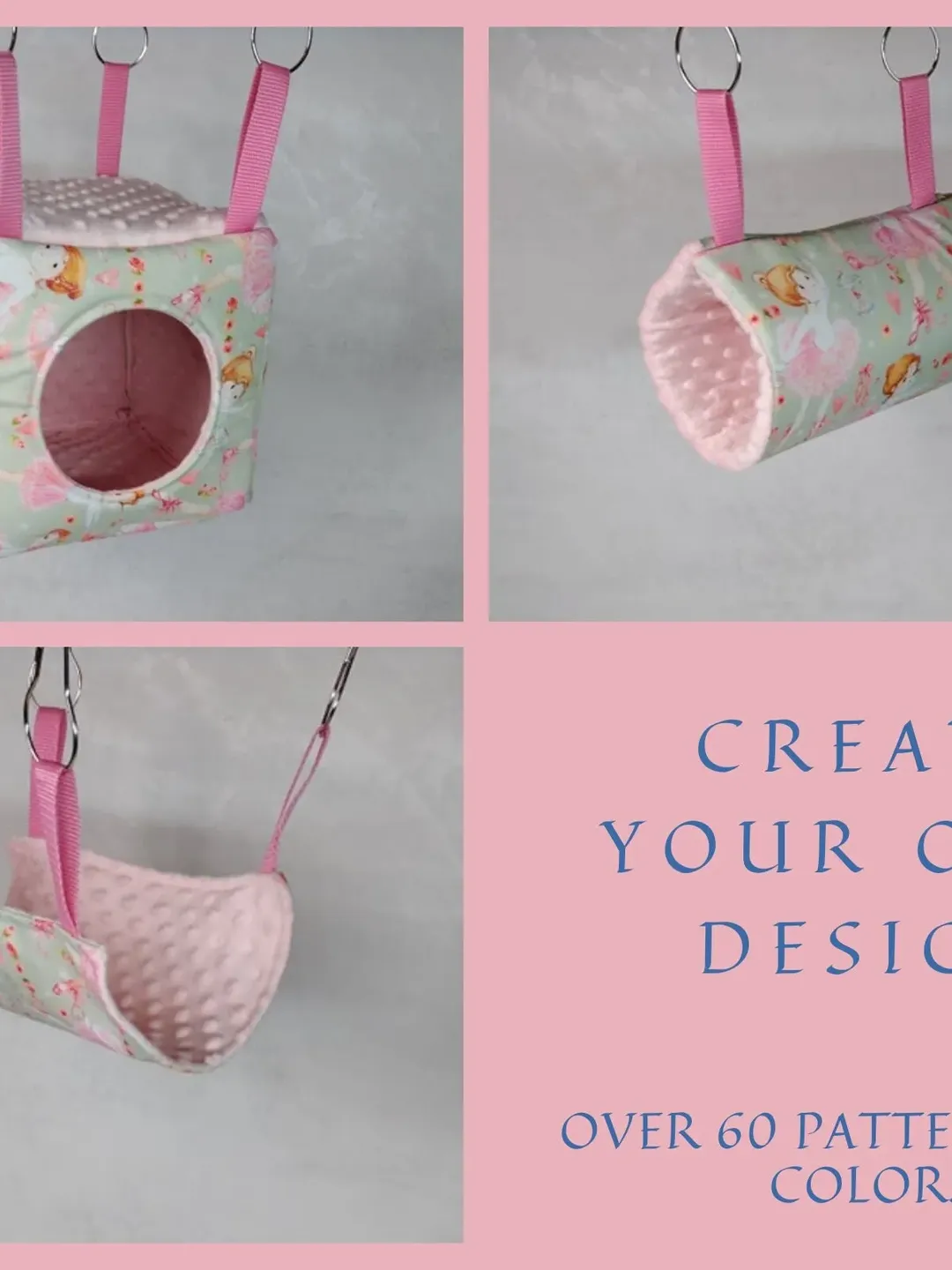 3 piece rat hammock set, ferret hammock set, chinchilla hammock set, set of hammocks for small animals, rat cage accessories