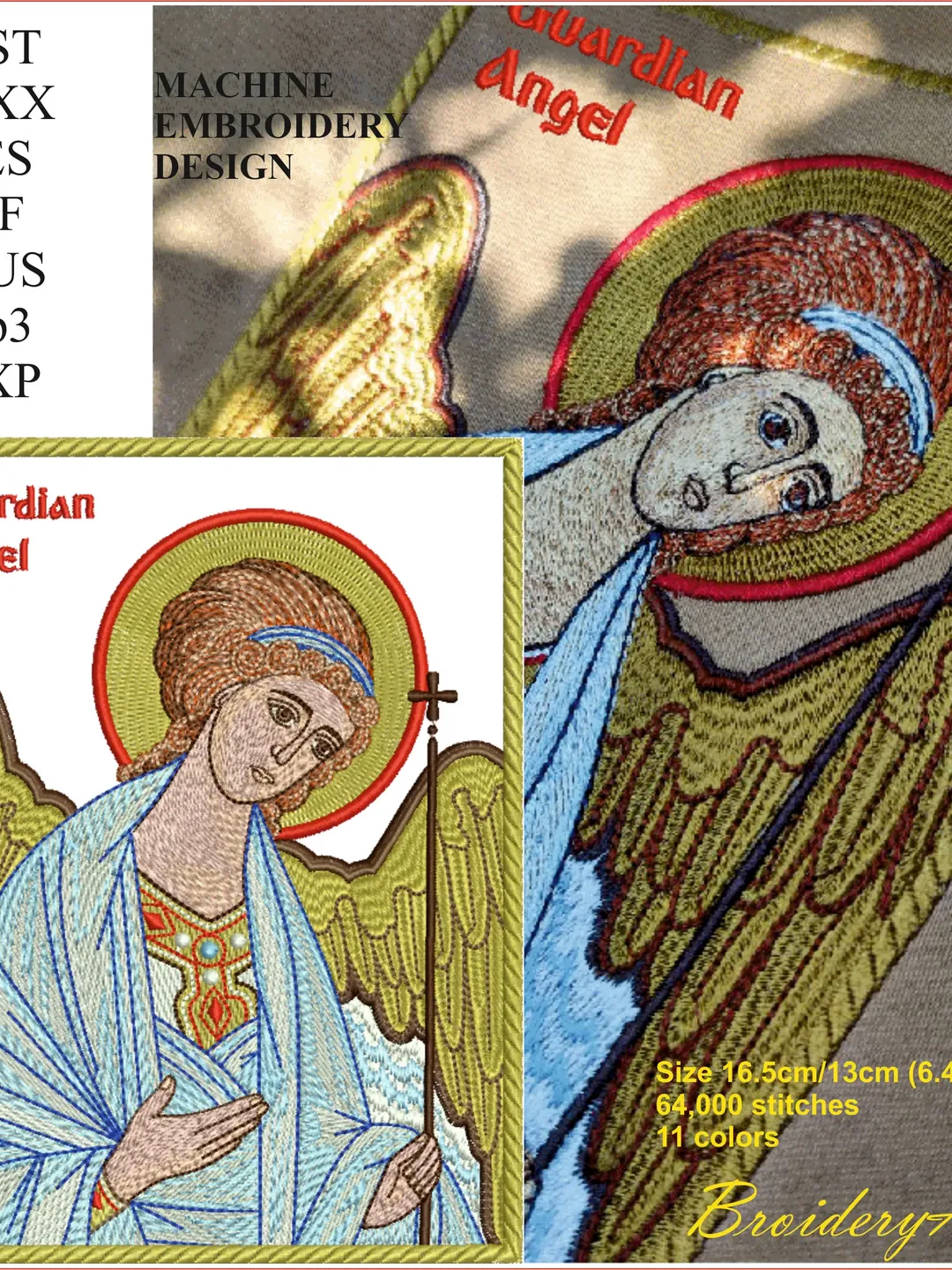 Guardian Angel machine embroidery design