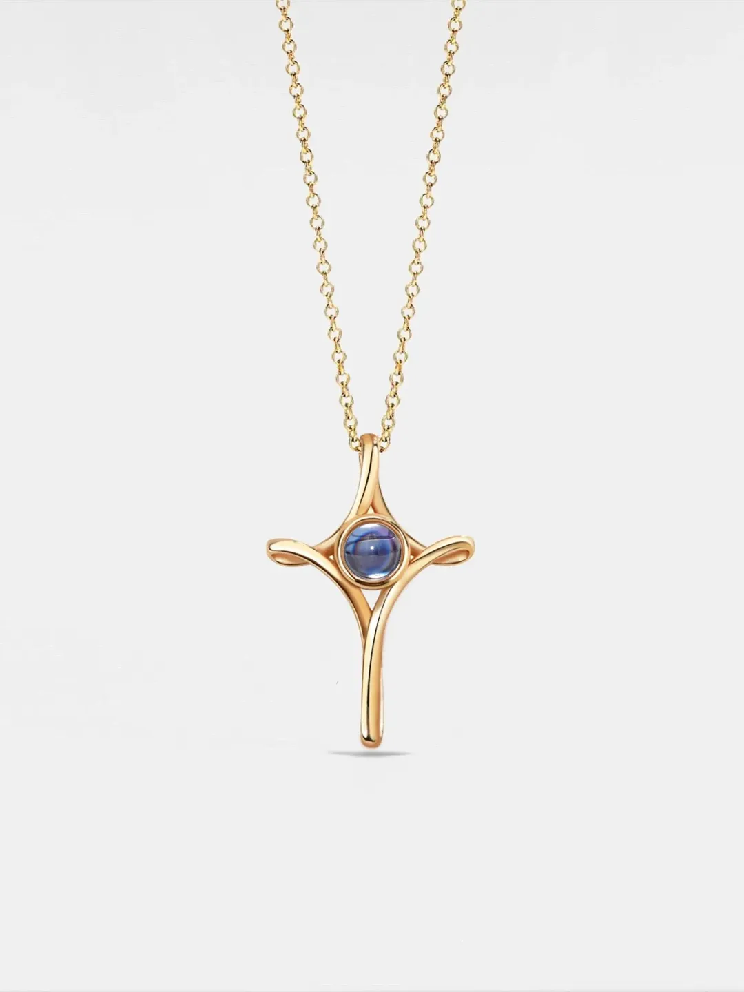 PERIMADE Cross Photo Projection Necklace • Personalized Picture Inside Pendant • Minimalist Pet Memorial Jewelry • Trendy Best Friend Gift