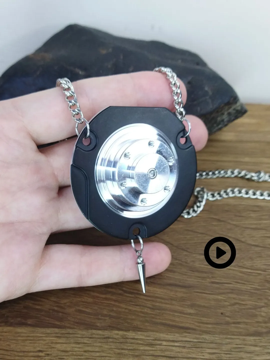 OOAK sci-fi necklace recycled Large cyberpunk necklace silver black Bearing necklace Cybertech necklace for men