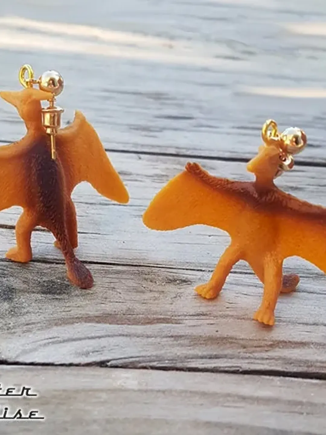 Dino Ptero - Earrings - Dinosaur Jewelry - Late Triassic - Wing Lizard - Mesozoic Dino - Early Vertebrate - Glitter Paradise®