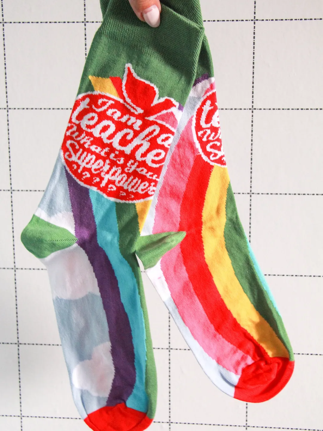 TEACHER socks with cute rainbows. Teacher socks gift idea. Great as — free download