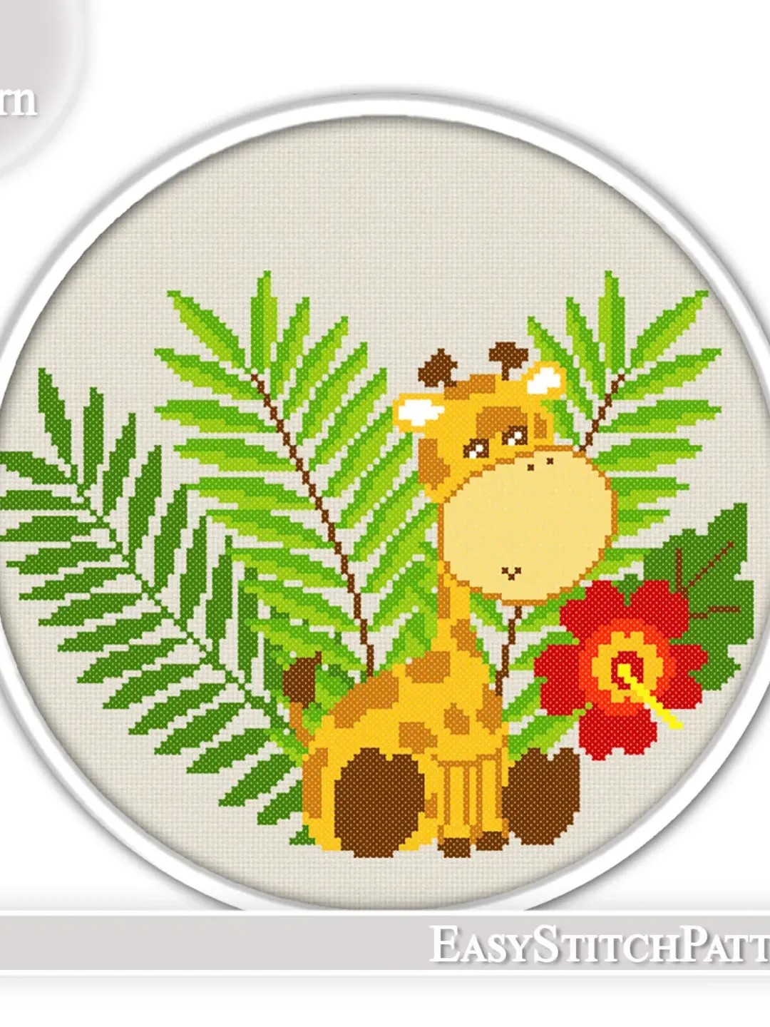 Little giraffe Cross Stitch Pattern. Nursery Cross Stitch Pattern.