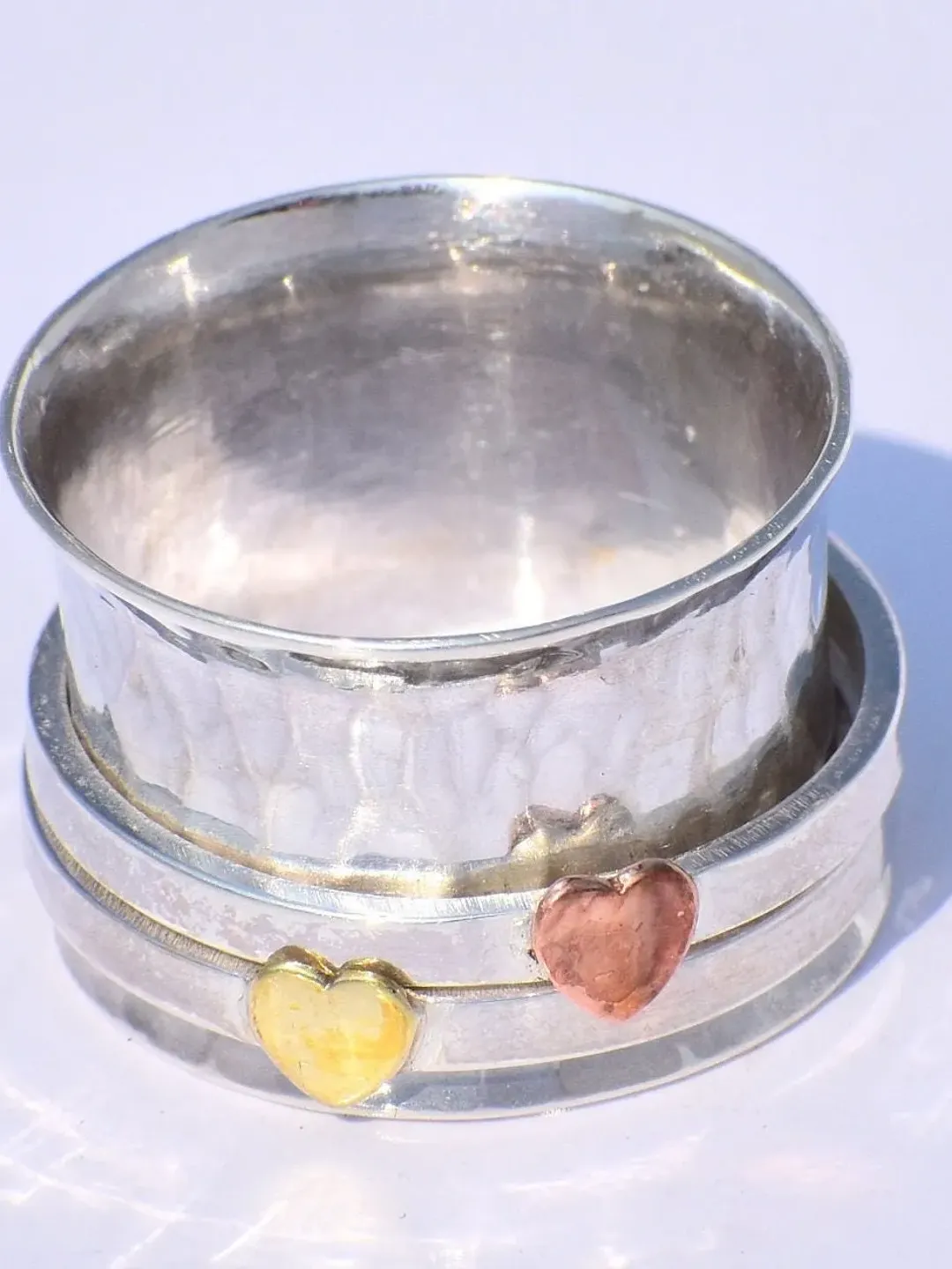 Heart Ring, Spinner Ring, Fidget Ring, Sterling Silver Ring, Ring for Her, Meditation Ring, Spinning Band Ring, Anxiety Ring, Gift For Women