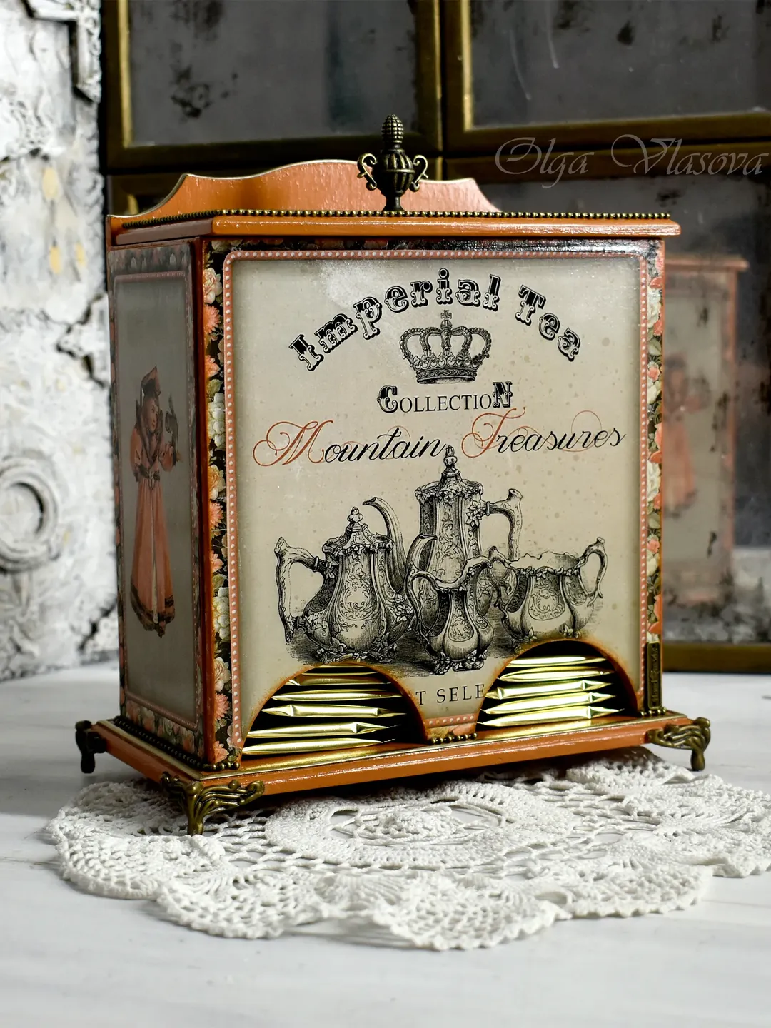 Double Terracotta Tea House for Storing Tea Bags