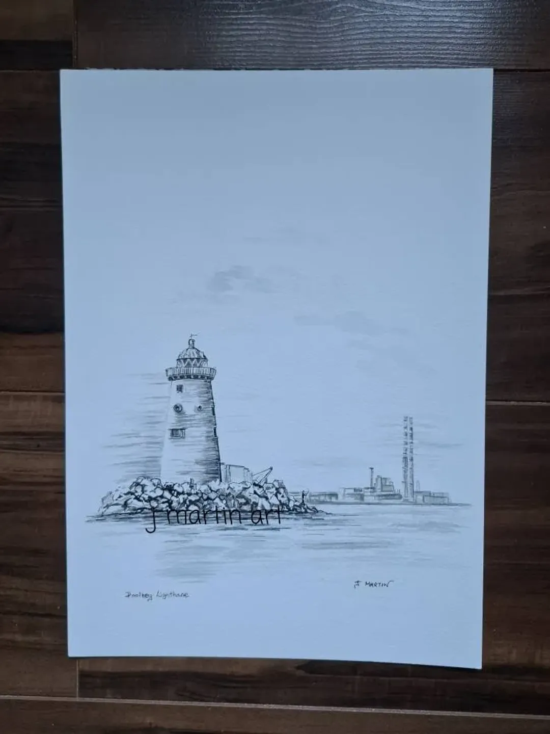 Poolbeg Lighthouse, South Wall, Dublin, Famous Dublin View, unmounted, unframed