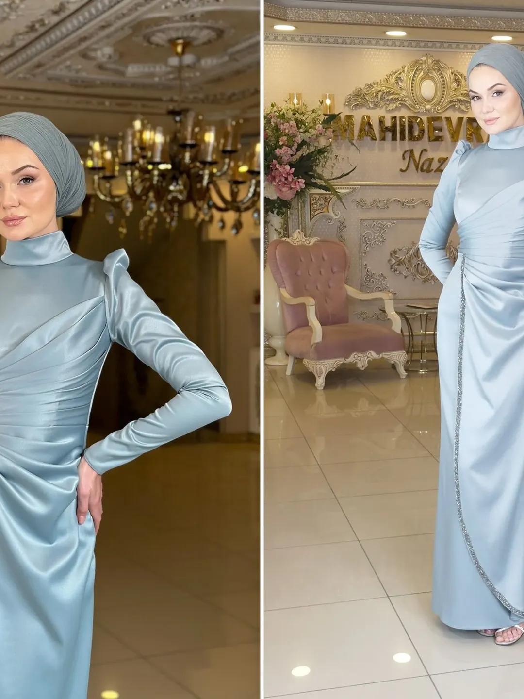 AHUNARE HIJAB - Wedding Dress, Muslim Evening Gown, Nikah, Islamic Wedding, Engagement, Bridesmaid