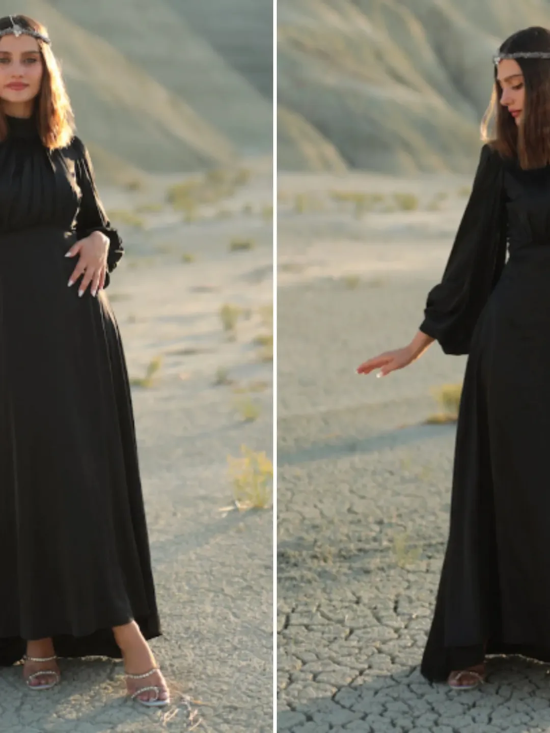 abaya bridesmaid dresses Midnight Navy Low Waisted Abaya Set (2 pcs) main image 1