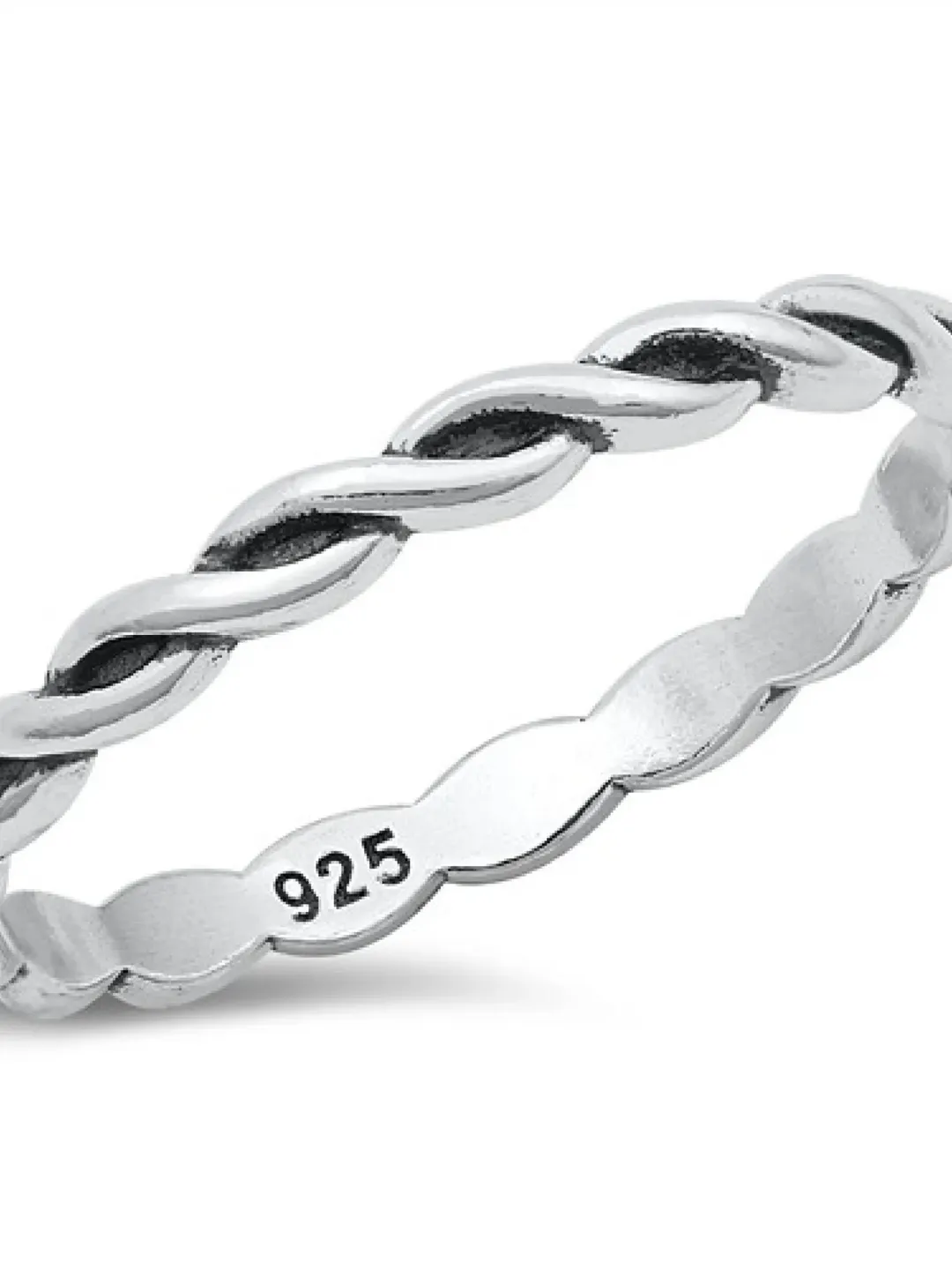 Thumb Ring · Sterling Silver braid thumb ring · silver stacking ring · Braid twist silver ring for Women