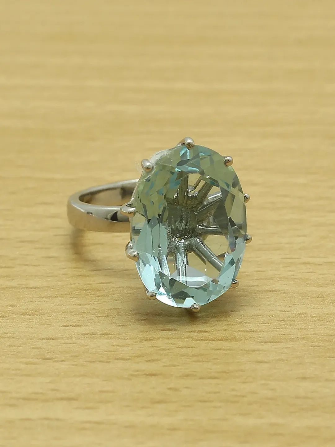 Natural Blue Topaz Ring- 925 Sterling Silver Ring- Solitaire Ring- Oval ...