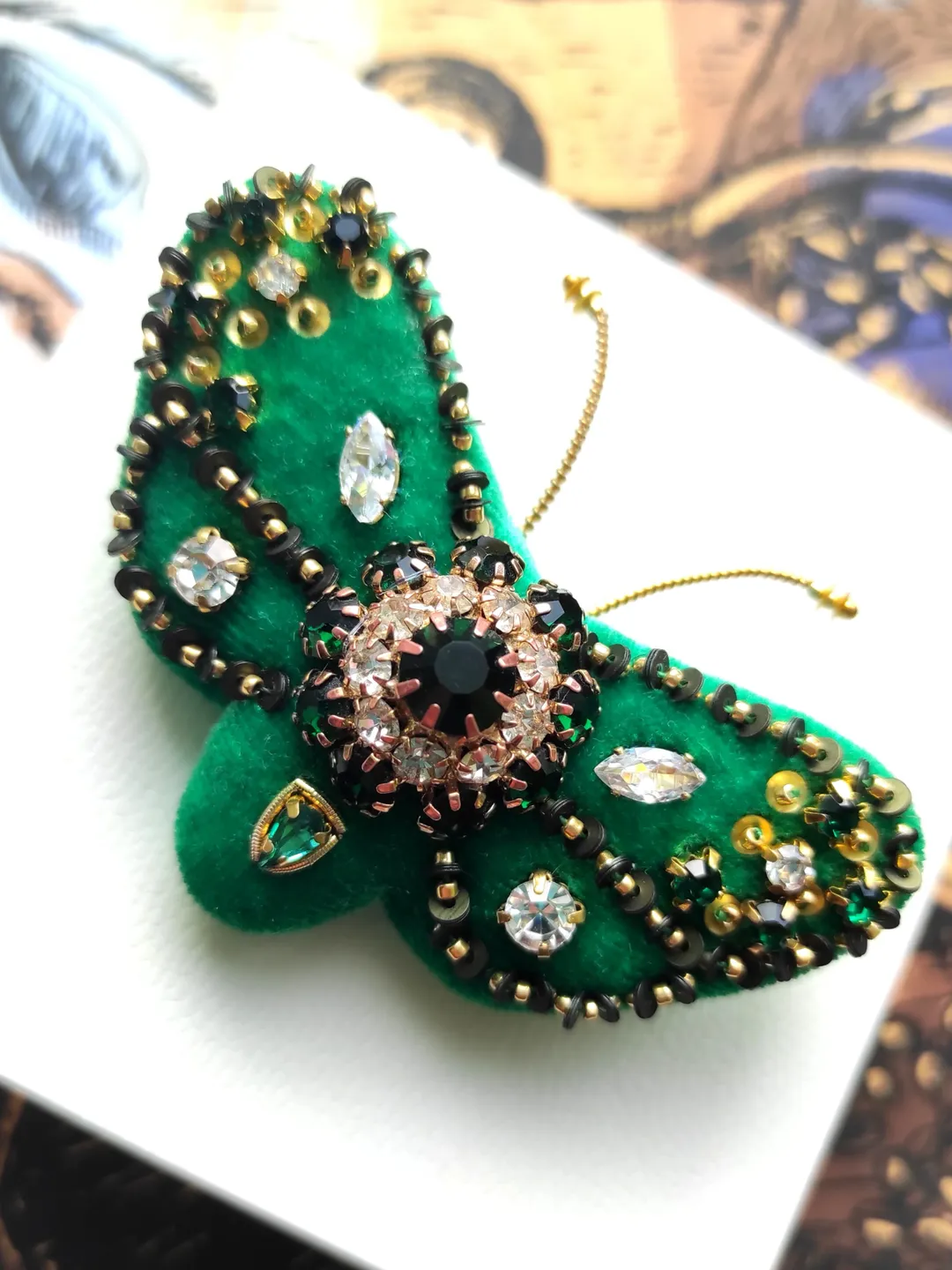 Beaded insect brooch, insect pin, mooth brooch, butterfly brooch, bug pin, bee brooch, bug brooch, insects, madam toto