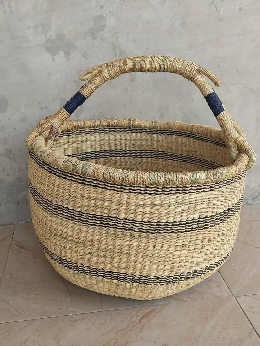 Ghana Market Basket | Storage basket | African basket | Straw basket | Woven basket | Gift basket | African market basket|