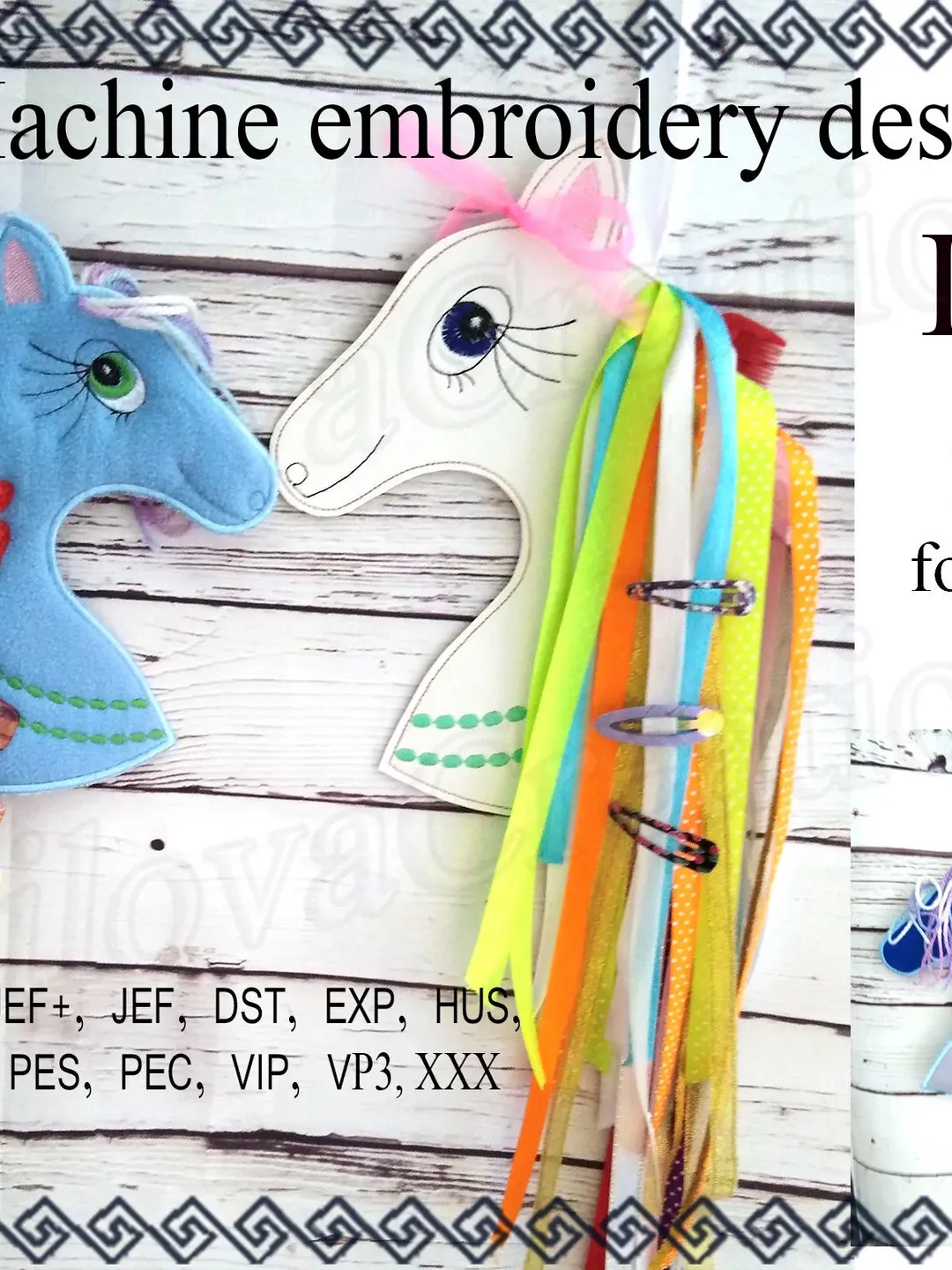 Machine  embroidery designs  In the Hoop  Hair clip organizer embroidery design ITH horse unicorn digital designs embroidery file