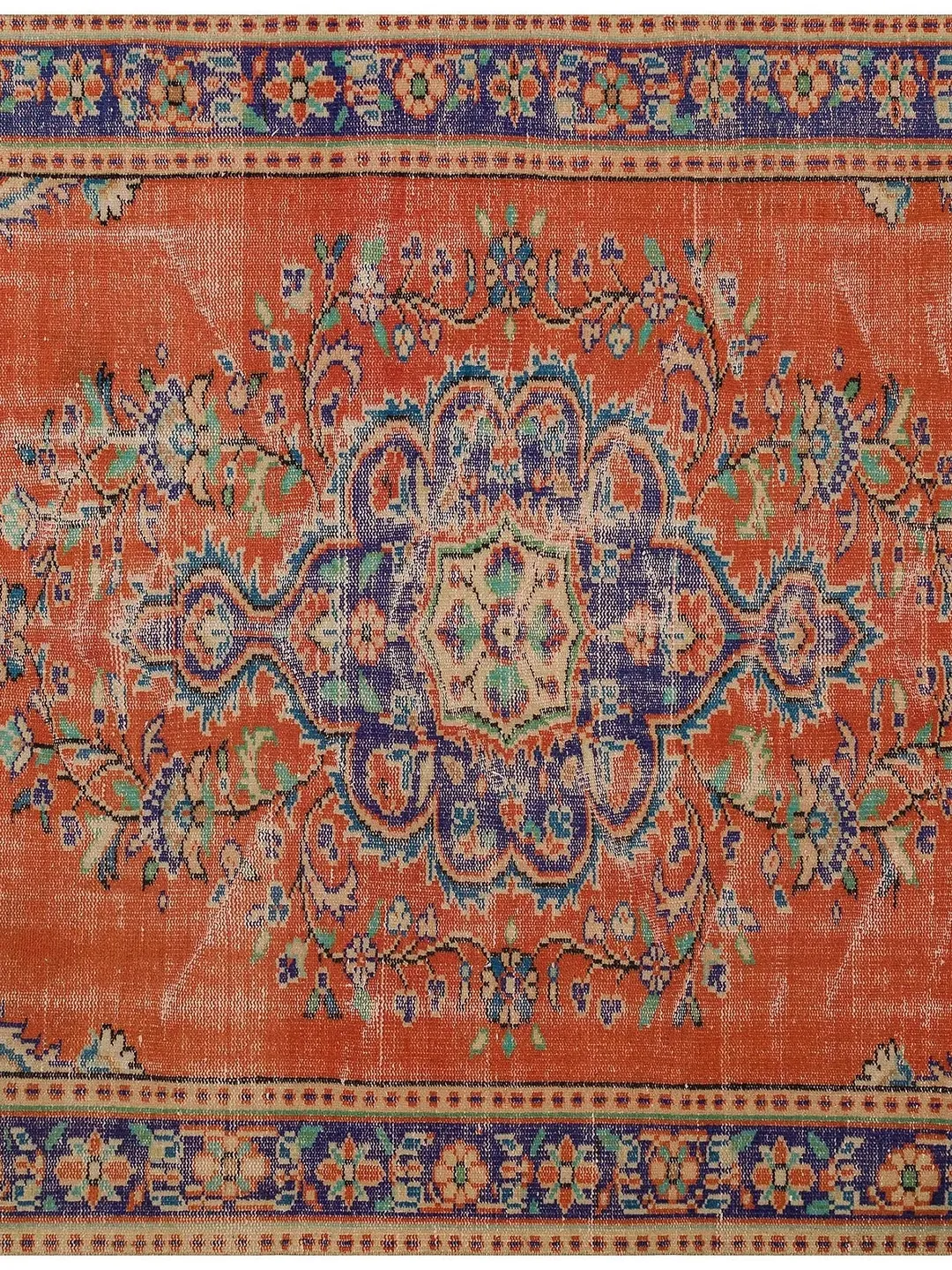 Transform Your Living Space with a Unique Hand-Woven Orange Turkish Rug
