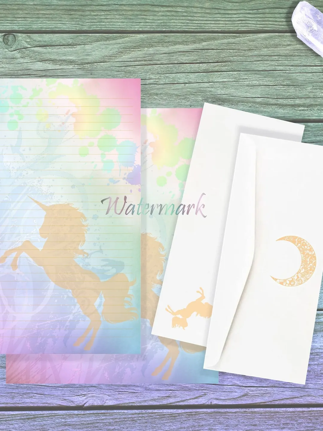 Unicorn Rainbow Paper | Unicorn Stationery Set | Rainbow Paper | Rainbow Unicorn Page | Unicorn Writing Paper | Unicorn Letter Paper Set