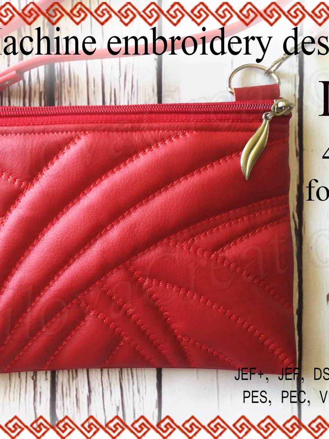 Set Embroidery designs Cosmetic bag zipper bag travel pencil case ITH zippered bag Machine Embroidery Design File Instant Download