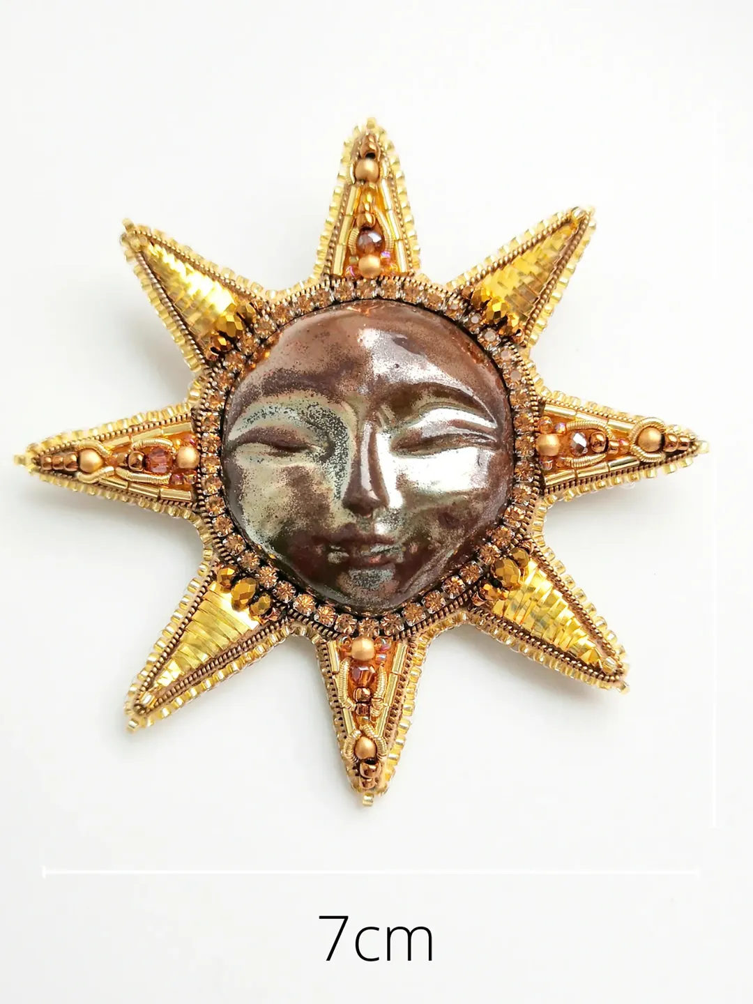 The Sun beaded brooch pin gift for women