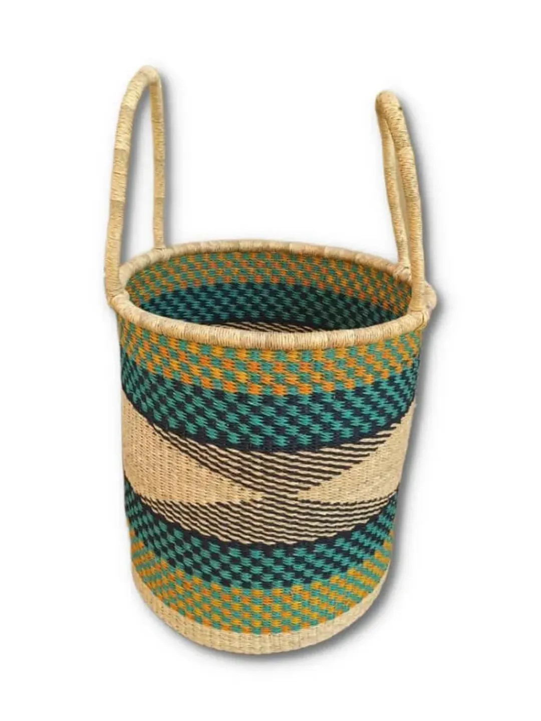 Laundry Basket With Handle | Blanket Basket | Laundry Bag | Large Laundry Basket | Woven Basket | Ghana Basket