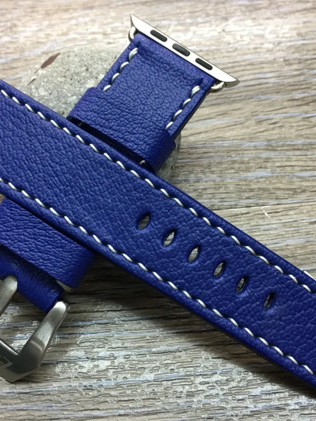 Apple Watch Band, Apple Watch series 5, Leather Watch band, Apple Watch 44mm, Apple Watch 40mm, iwatch, space gray, Blue Electric Palladium