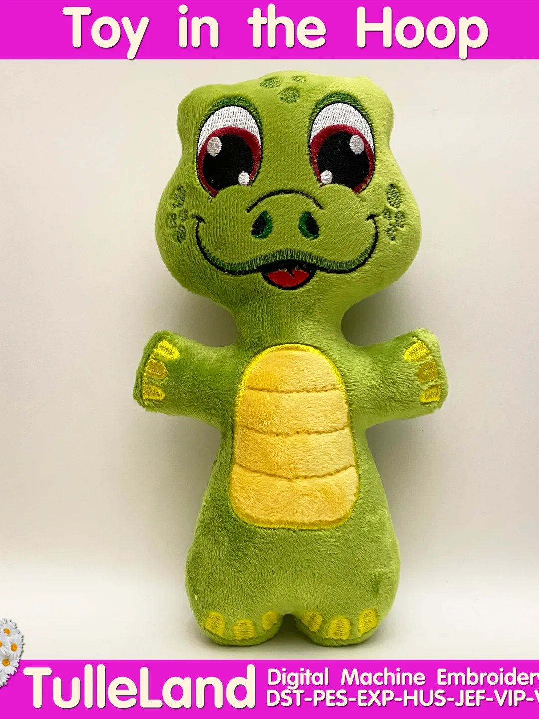 Dinosaur Stuffed Toy In The Hoop  ITH Pattern plush Toy digital design for  Machine Embroidery