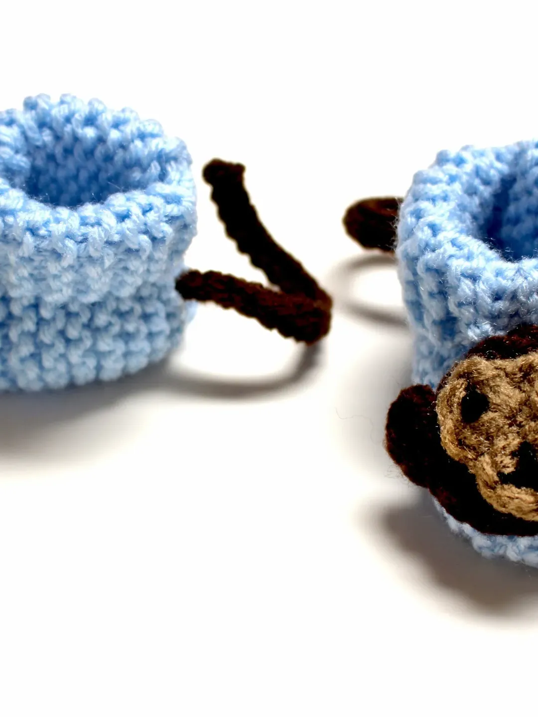 Knit Baby Shoes with Monkey Face and Tail, Great Stocking Stuffers for Baby's First Christmas, Baby Socks and Booties, Baby Shower Gift Idea