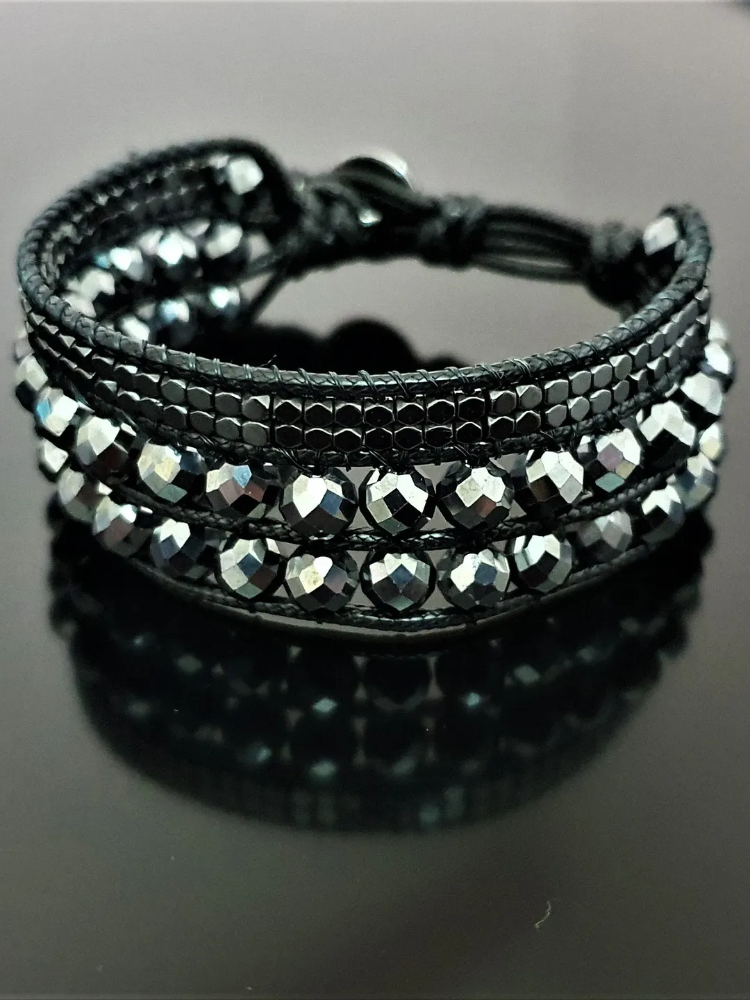 Natural Hematite Gemstone Bracelet / Unique Bracelet / Wealth Bracelet / Gift For Women / Gift For Her / Gift For Mom / Gift For Girlfriend