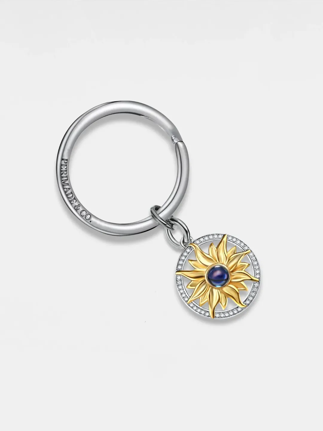 PERIMADE Sunflower Projection Keychain • Custom Memorial Photo Key Ring • Personalized Picture Inside Jewelry • Trendy Best Friend Gift