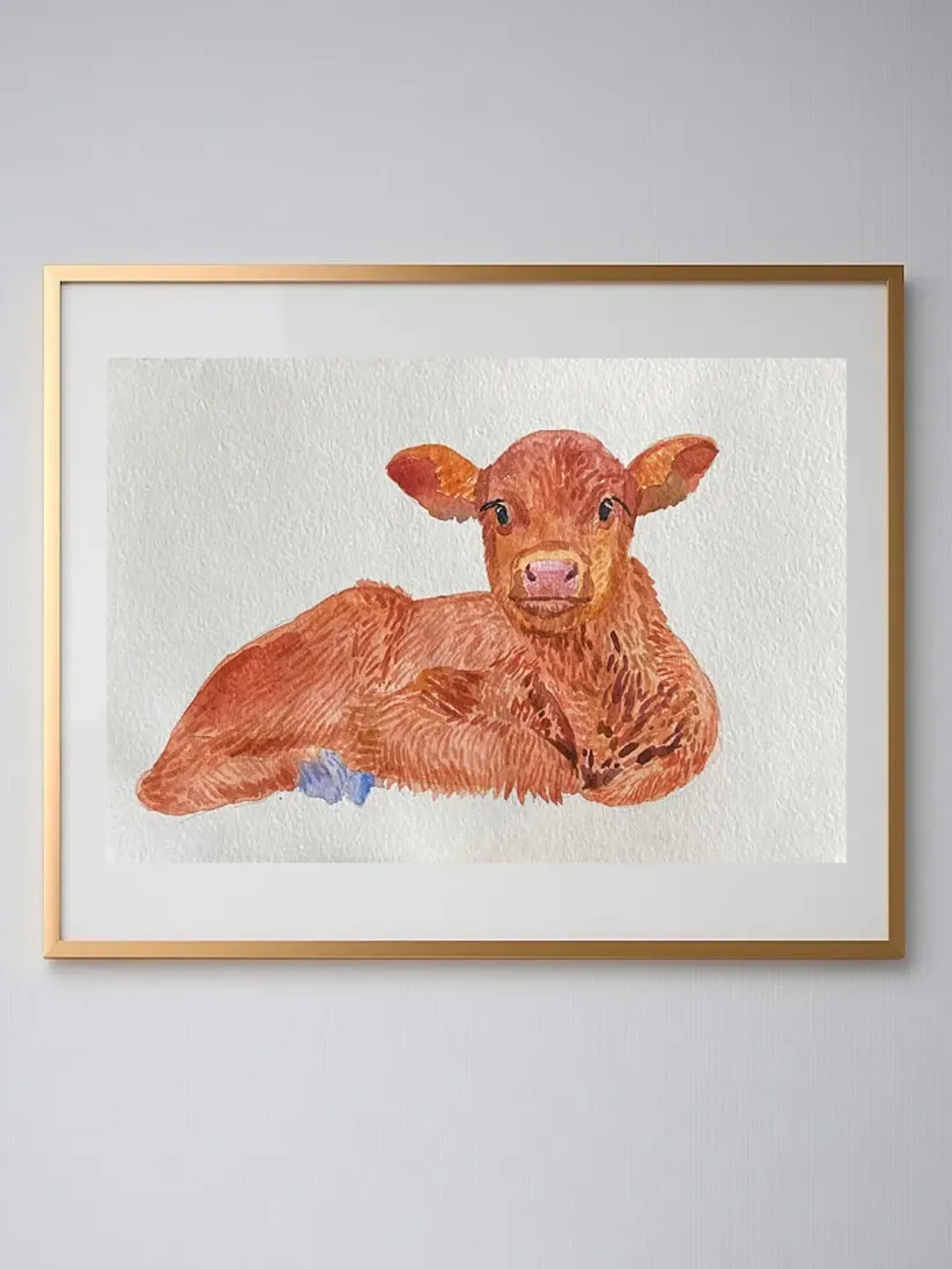 Highland Cow Original Watercolor Painting, Scottish Highland Cow