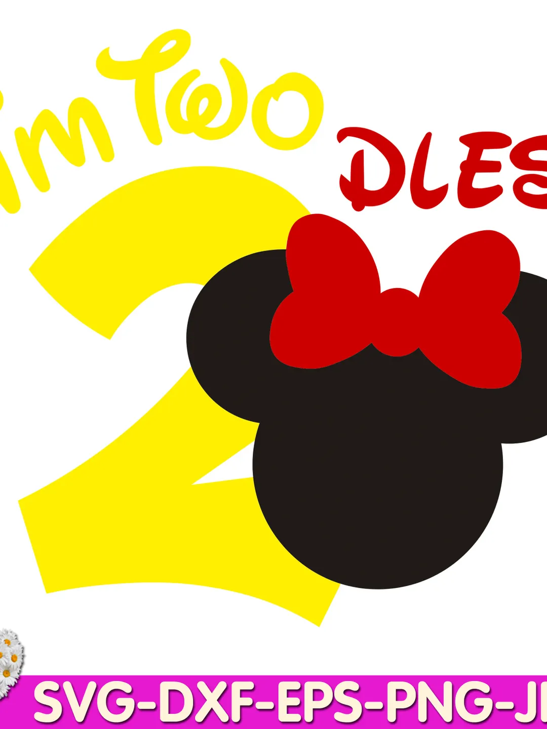 Oh Toodles, I'm Two Mouse Birthday oh TWOdles 2nd Two Birthday digital design Cricut svg dxf eps png ipg pdf cut file