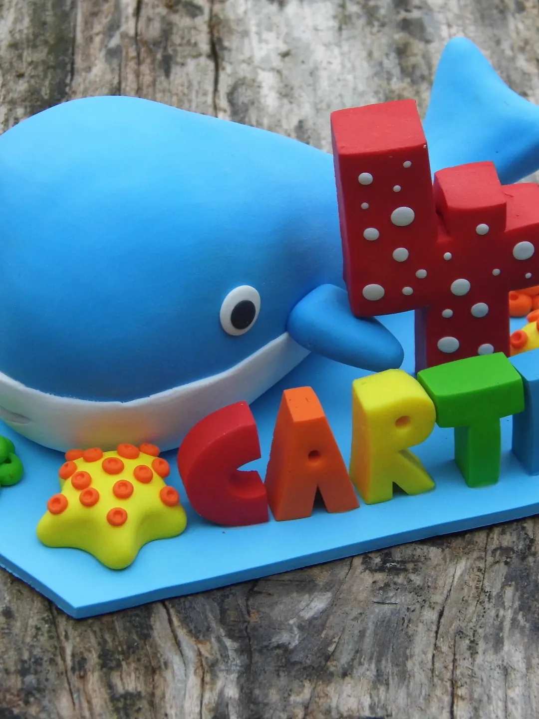 Personalized birthday whale cake topper, Whale cake figurine, Under the sea birthday themed party, Fondant cake figurine, Unique cake topper