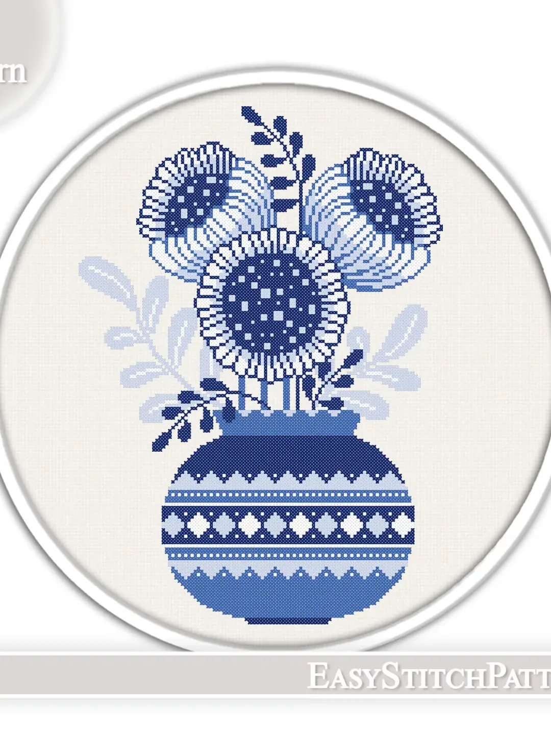 Flowers Cross Stitch Pattern. Modern cross stitch. Boho cross stitch pattern.