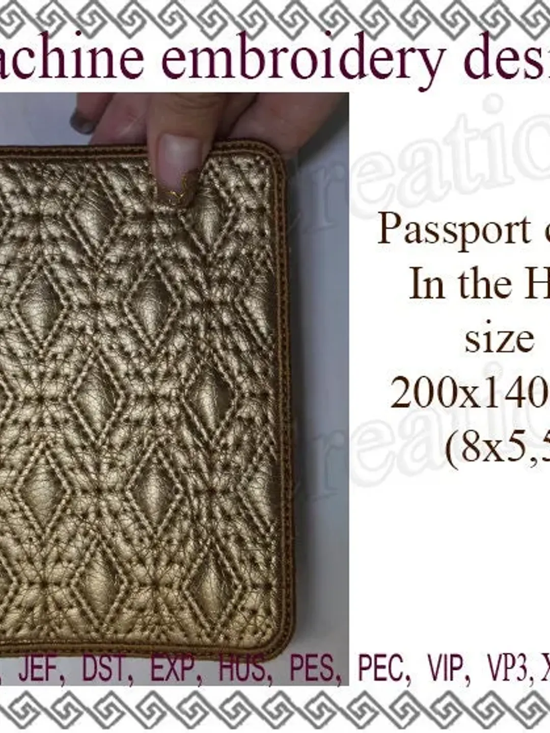 Passport cover In the Hoop embroidery designs trapunto Machine embroidery case ITH wedding embroidery File Instant Download.